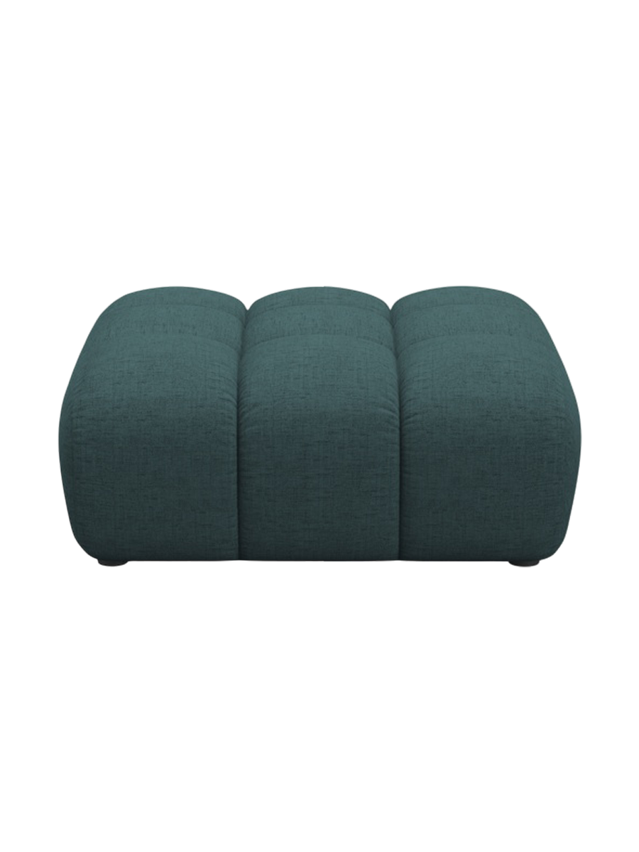 
"Arden" Design Ottoman - Structured Fabric Petrol