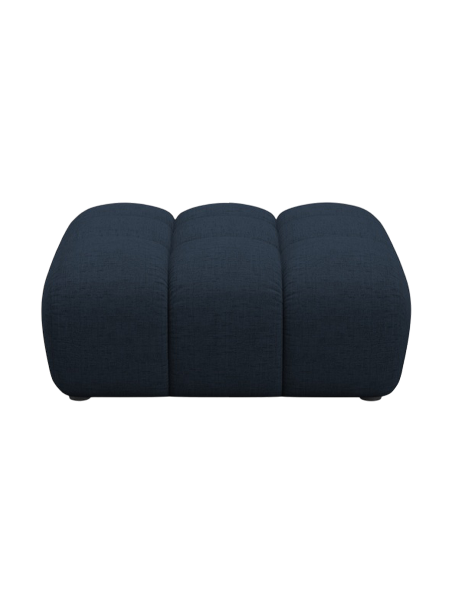 
"Arden" Design Ottoman - Structured Fabric Dark Blue