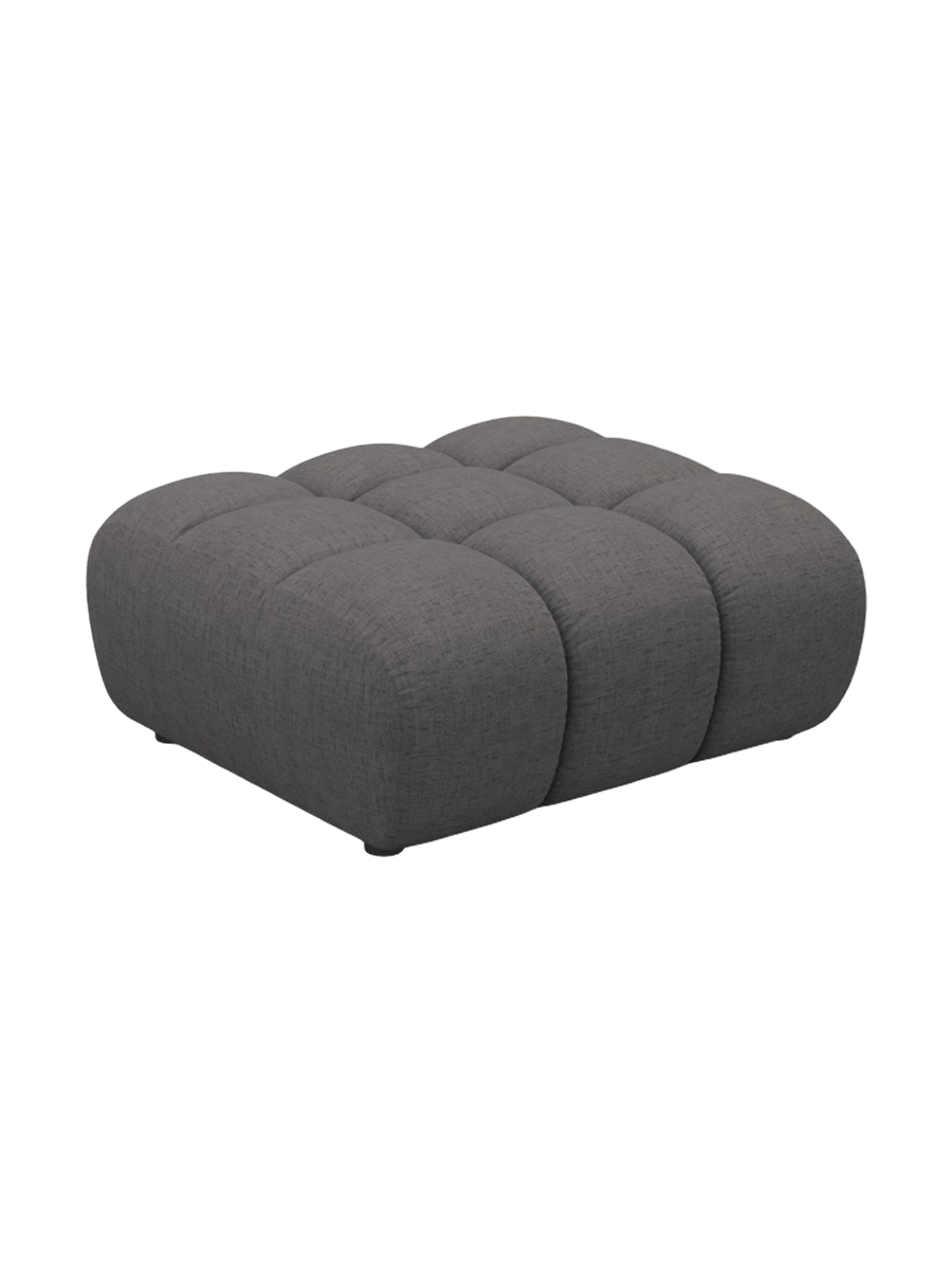 
"Arden" Design Ottoman - Textured Fabric Grey