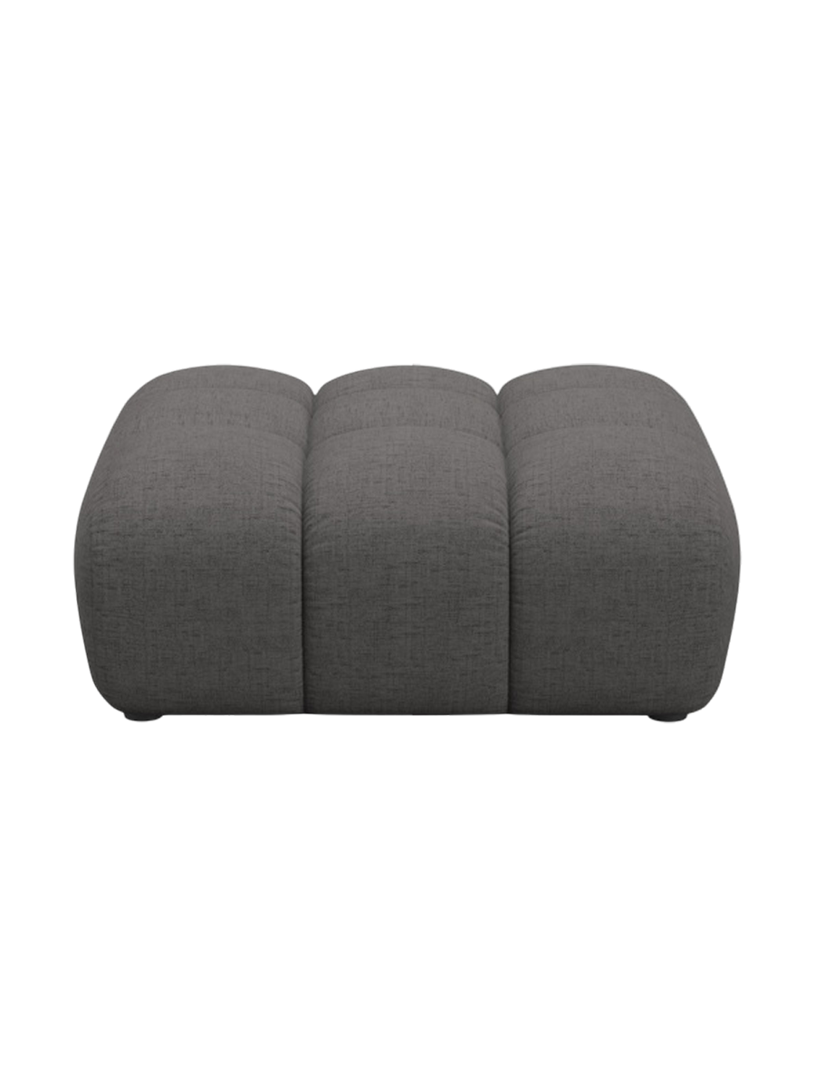 
"Arden" Design Ottoman - Textured Fabric Grey