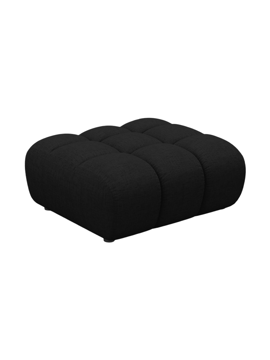 
"Arden" Design Ottoman - Textured Fabric Black