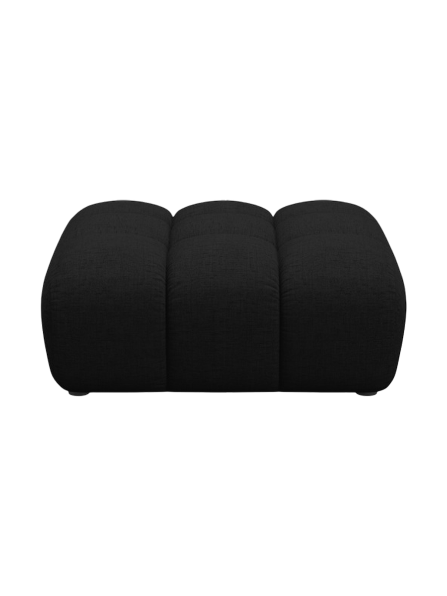 
"Arden" Design Ottoman - Textured Fabric Black