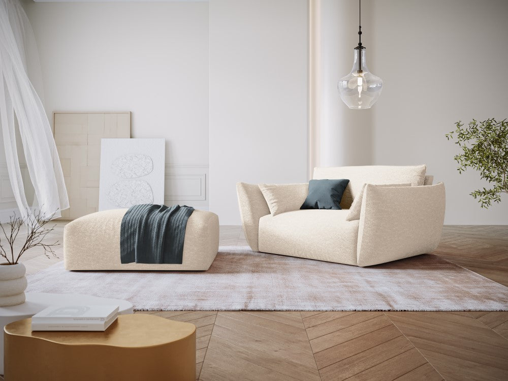 
Pouf design "Clau" - Chenille Beige Clair
