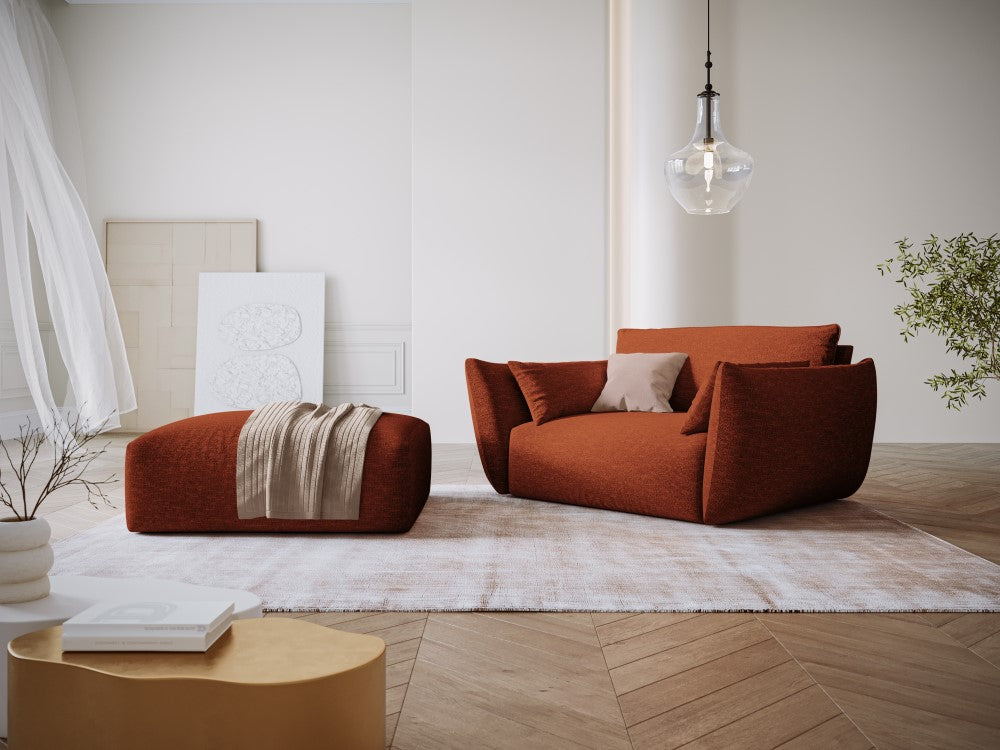 
Pouf design "Clau" - Chenille Terre cuite