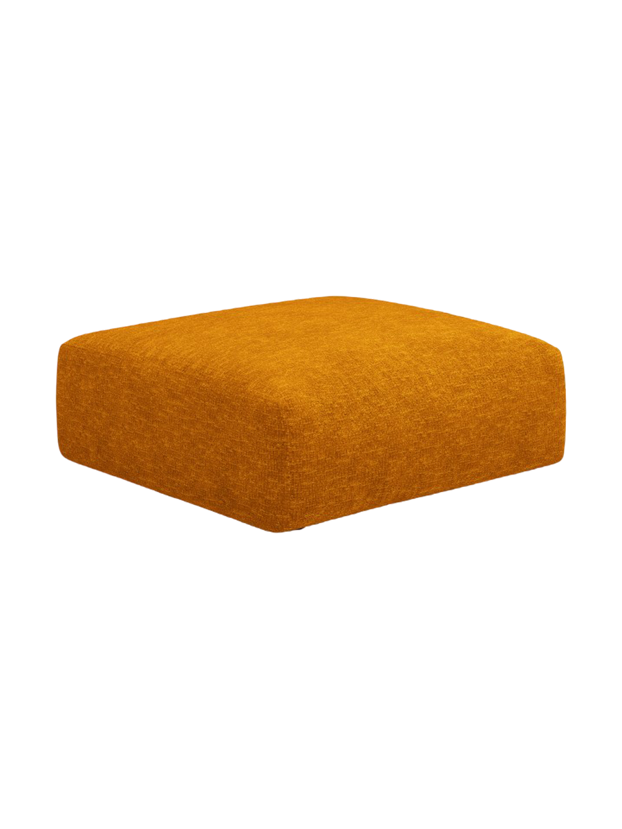 
Pouf design "Clau" - Chenille jaune moutarde