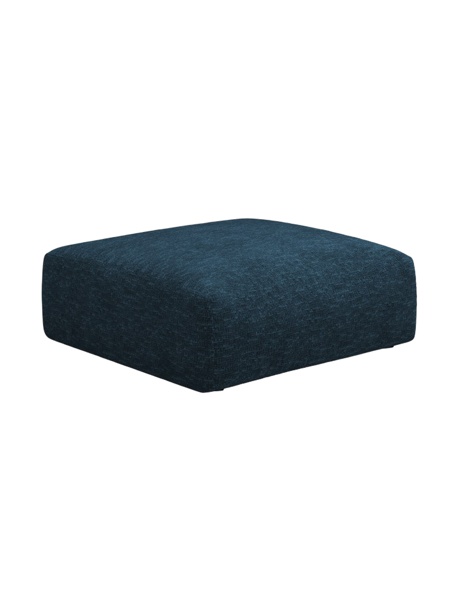 
Pouf design "Clau" - Chenille bleu roi