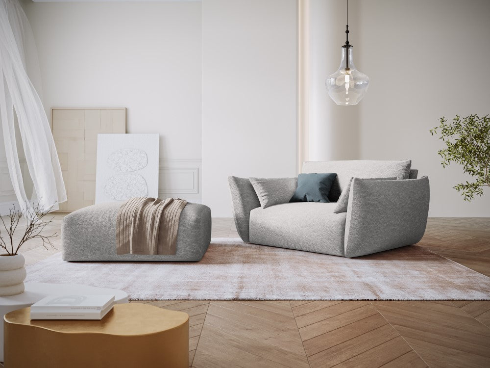
Pouf design "Clau" - Chenille Gris clair