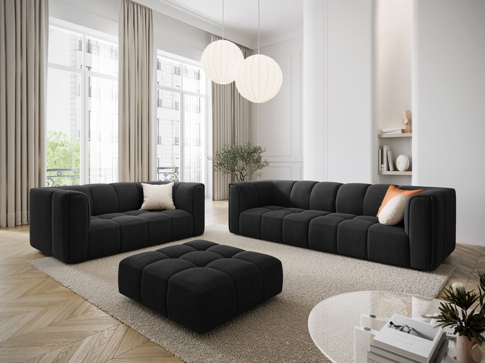 
Design Sitzpouf "Adams" - Chenille Schwarz / 96 x 96 cm