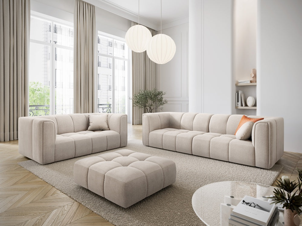 
Design Sitzpouf "Adams" - Chenille Beige / 96 x 96 cm