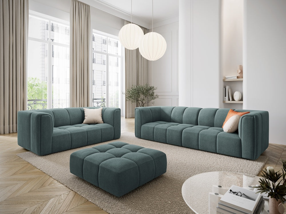 
Design Sitzpouf "Adams" - Chenille Petrol / 96 x 96 cm