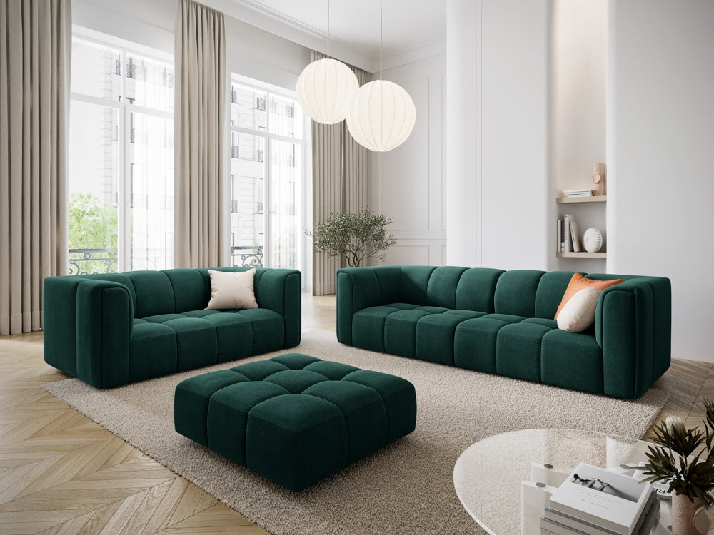 
Design Sitzpouf "Adams" - Chenille Flaschengrün / 96 x 96 cm