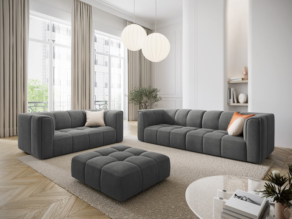 
Design Sitzpouf "Adams" - Chenille Dunkelgrau / 96 x 96 cm