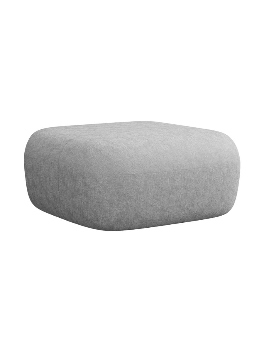 
Designer Ottoman "Estro" - Chenille Silver