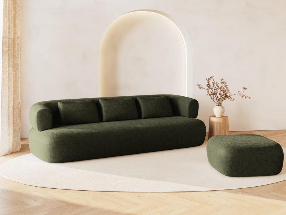 
Designer Ottoman "Estro" - Chenille Green