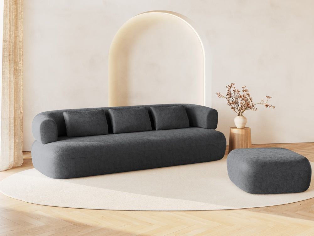
Designer Ottoman "Estro" - Chenille Dark Grey