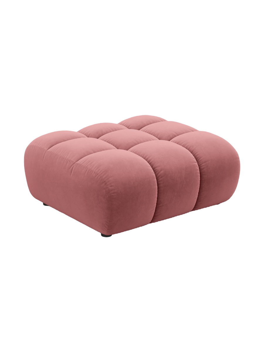 
"Arden" Design Ottoman - Velvet Flamingo Pink