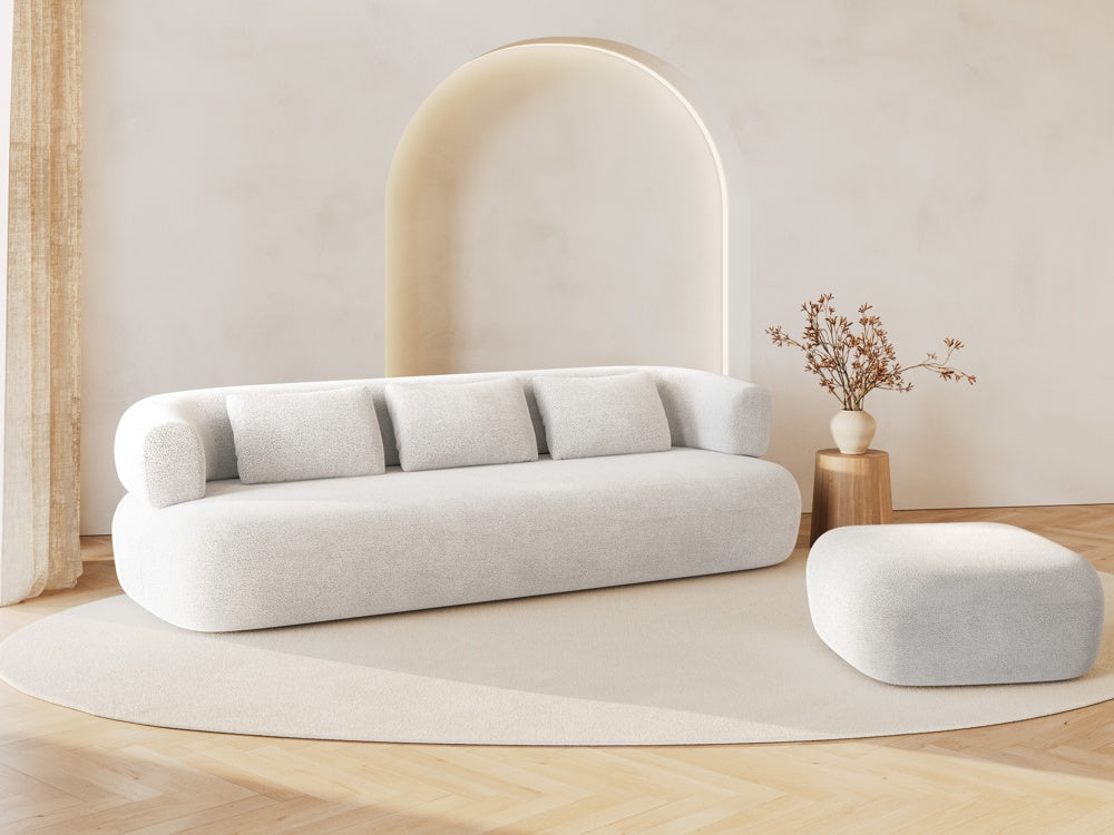 
Designer Ottoman "Estro" - Boucle Ivory