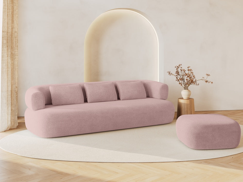 
Designer Ottoman "Estro" - Bouclé Powder Pink