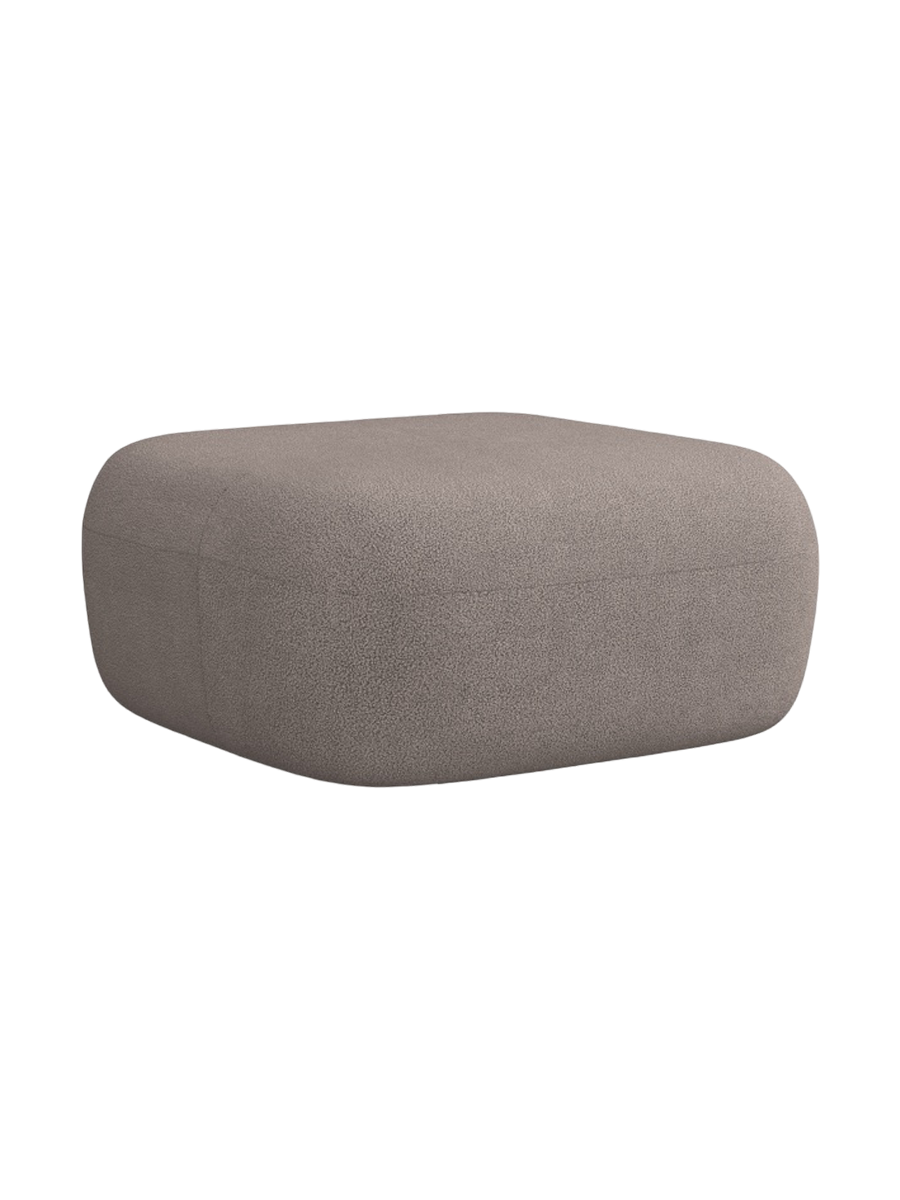 
Designer Ottoman "Estro" - Bouclé Light Brown