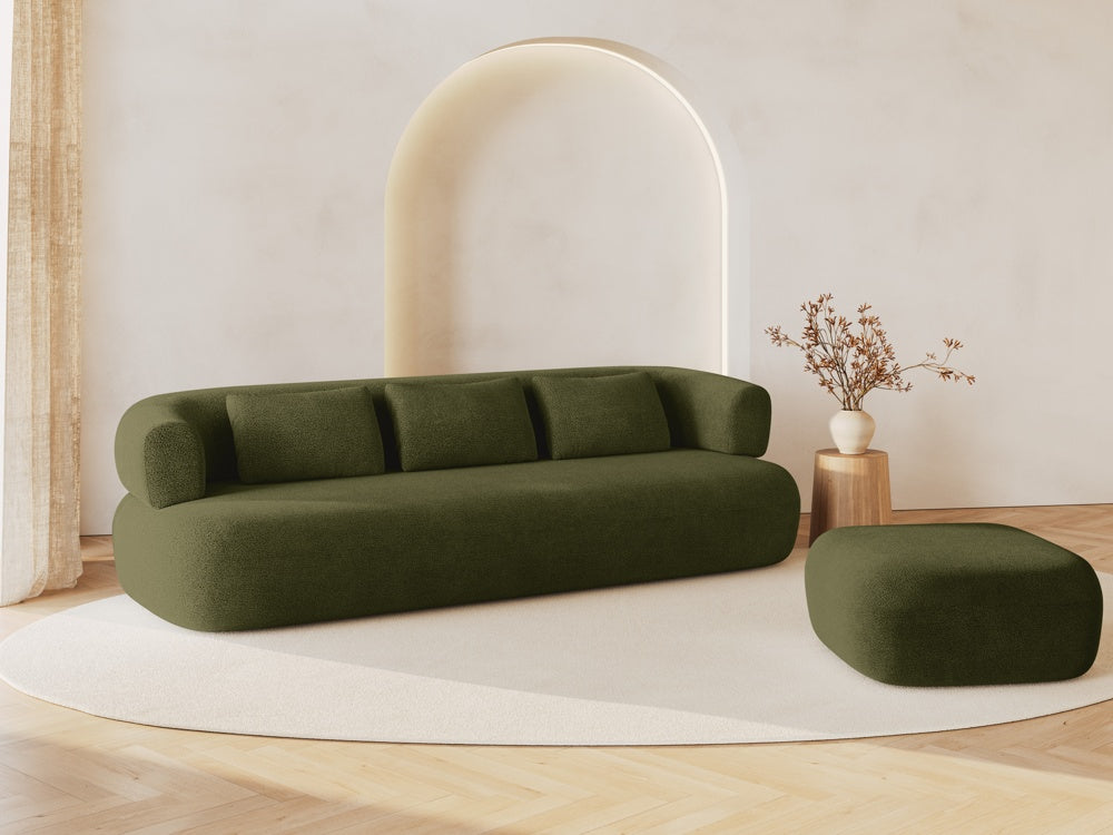
Designer Ottoman "Estro" - Bouclé Green