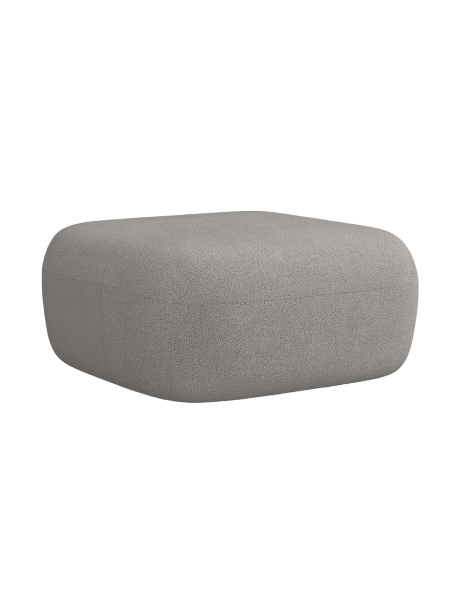 
Designer Ottoman "Estro" - Bouclé Light Gray