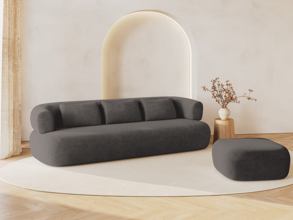 
Designer Ottoman "Estro" - Bouclé Grey