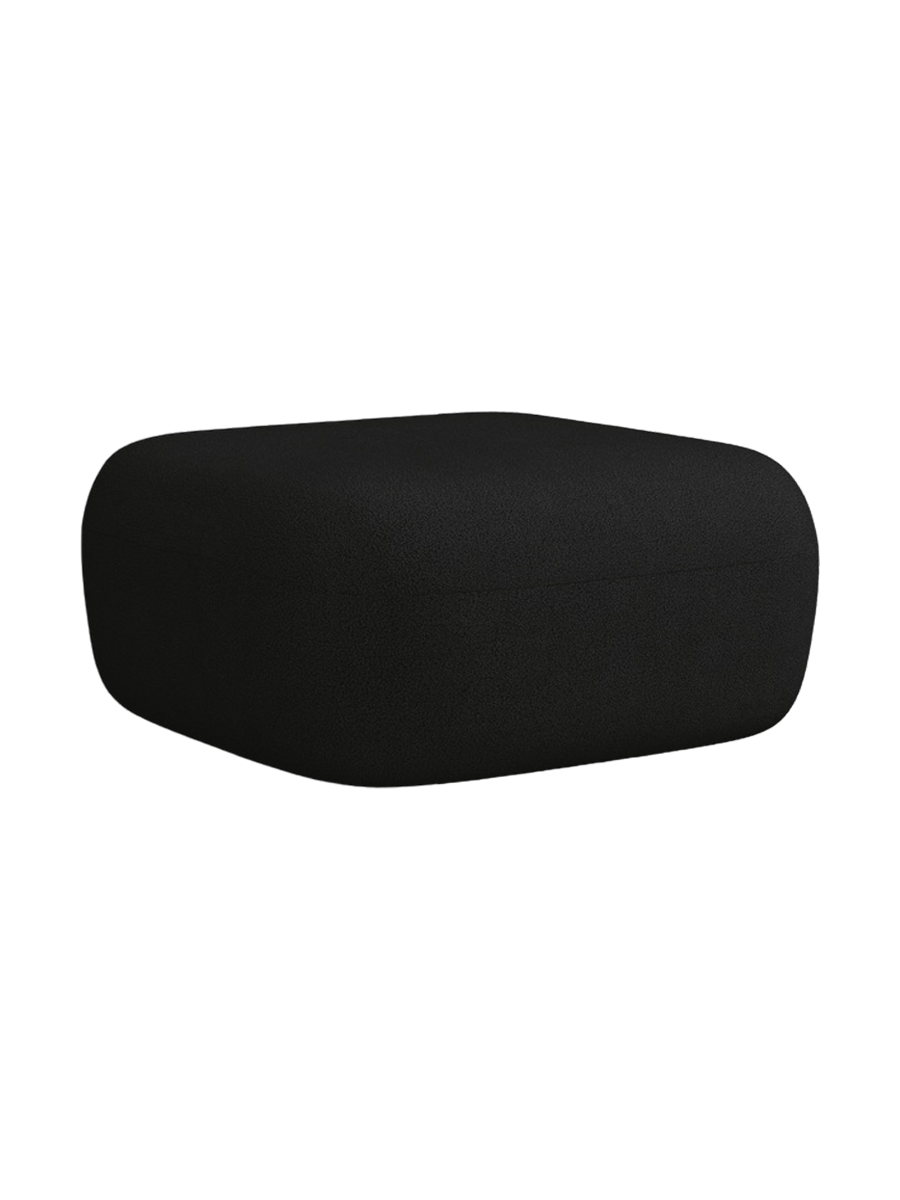 
Designer Ottoman "Estro" - Black bouclé