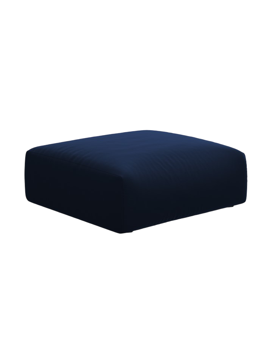 
Pouf design "Clau" - Velours bleu roi