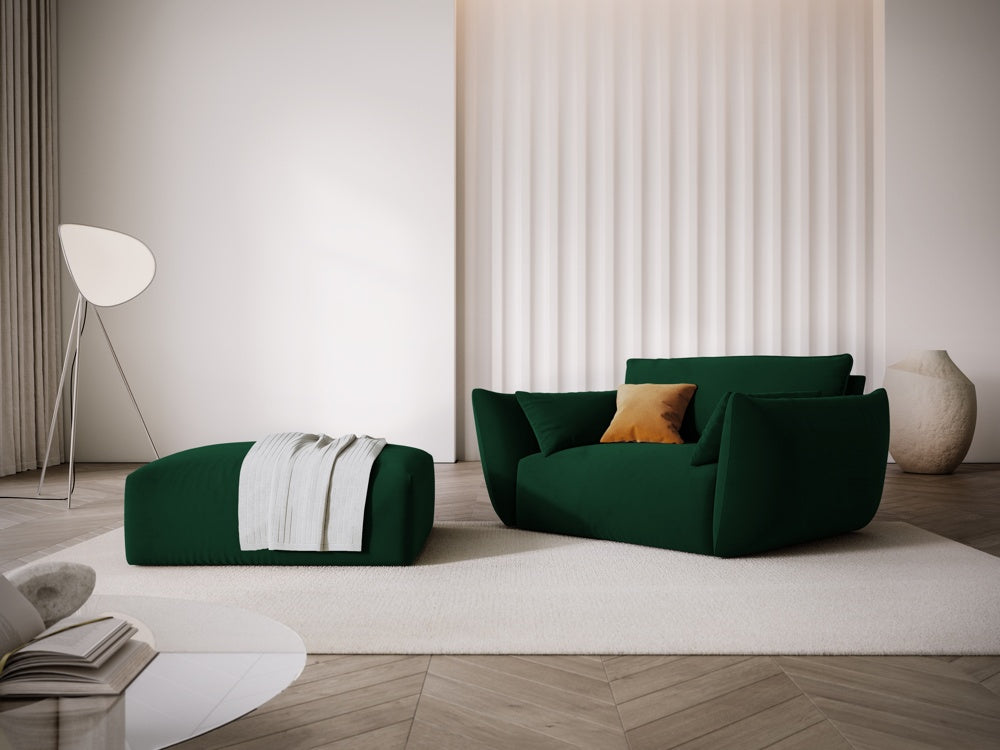 
Pouf design "Clau" - Velours vert bouteille