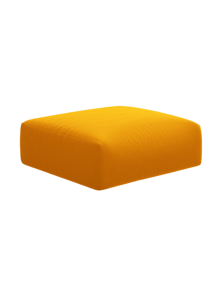 
Pouf design "Clau" - Velours moutarde