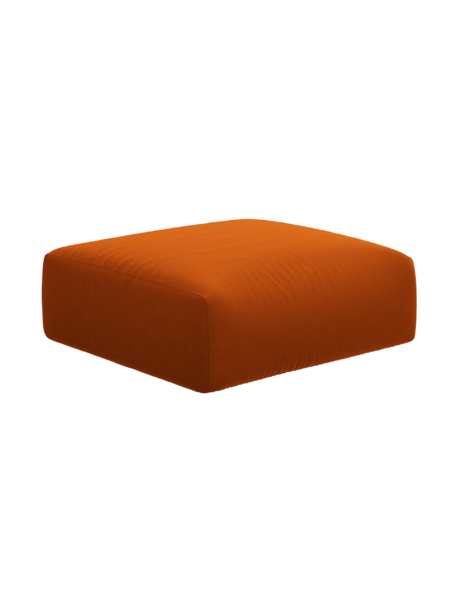
Pouf design "Clau" - Velours Terre cuite