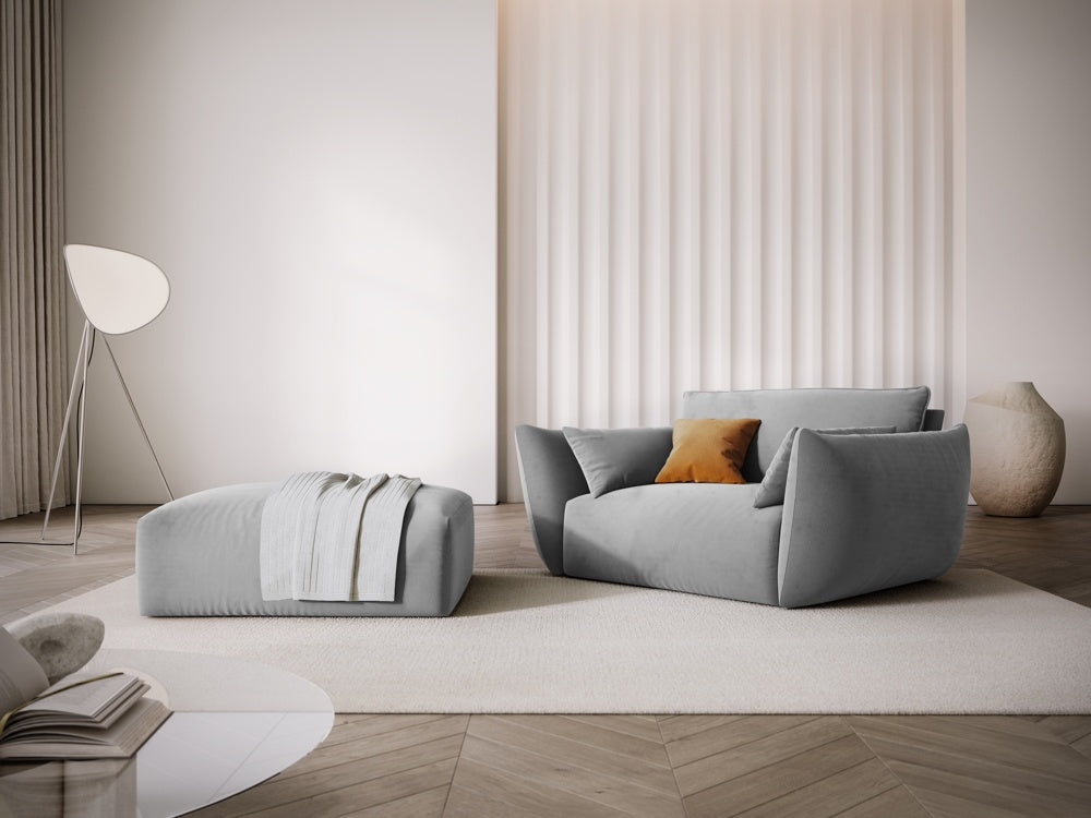 
Pouf design "Clau" - Velours Gris