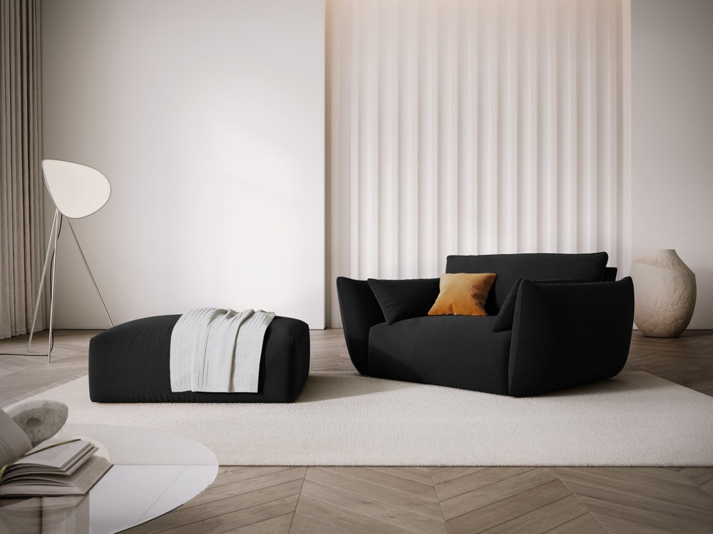 
Pouf design "Clau" - Velours noir
