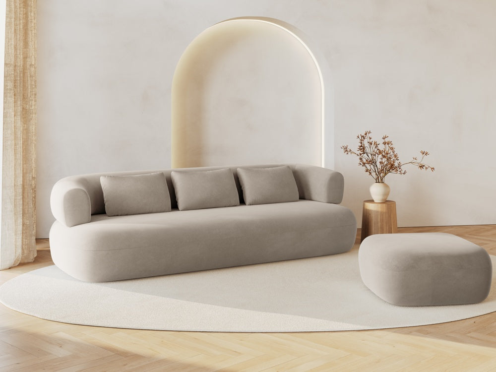 
Designer Ottoman "Estro" - Velvet Beige
