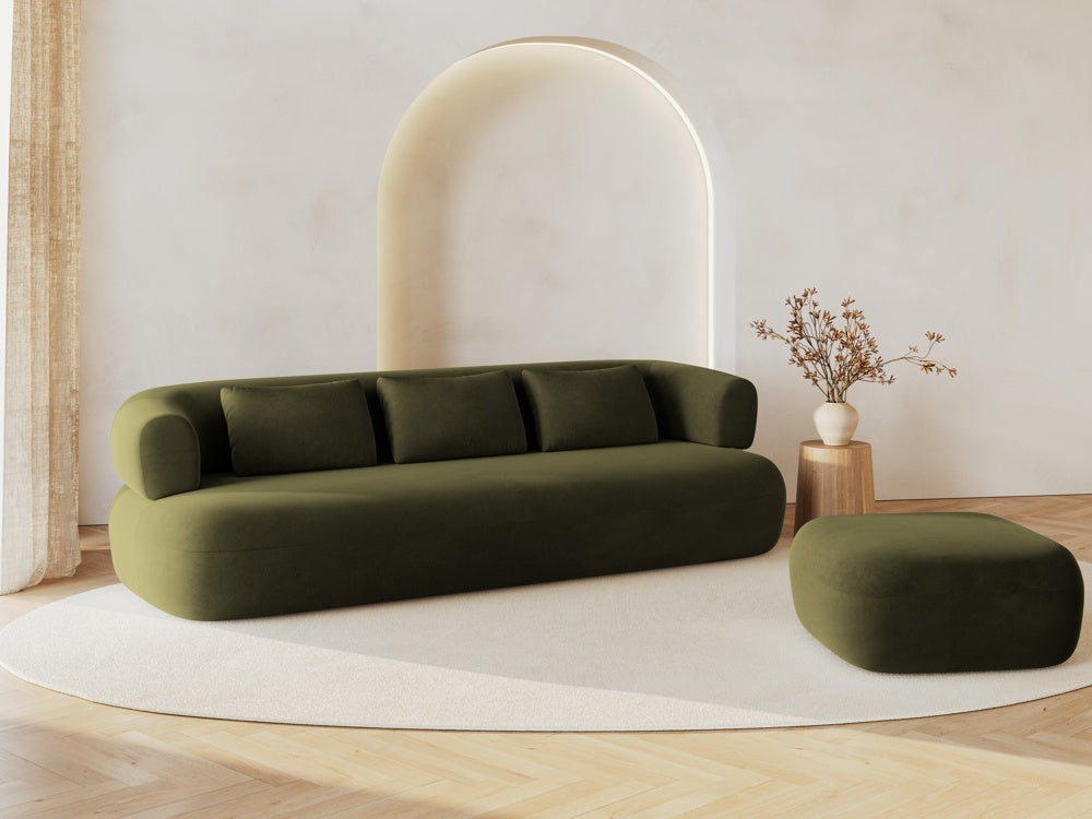 
Designer Ottoman "Estro" - Velvet Green