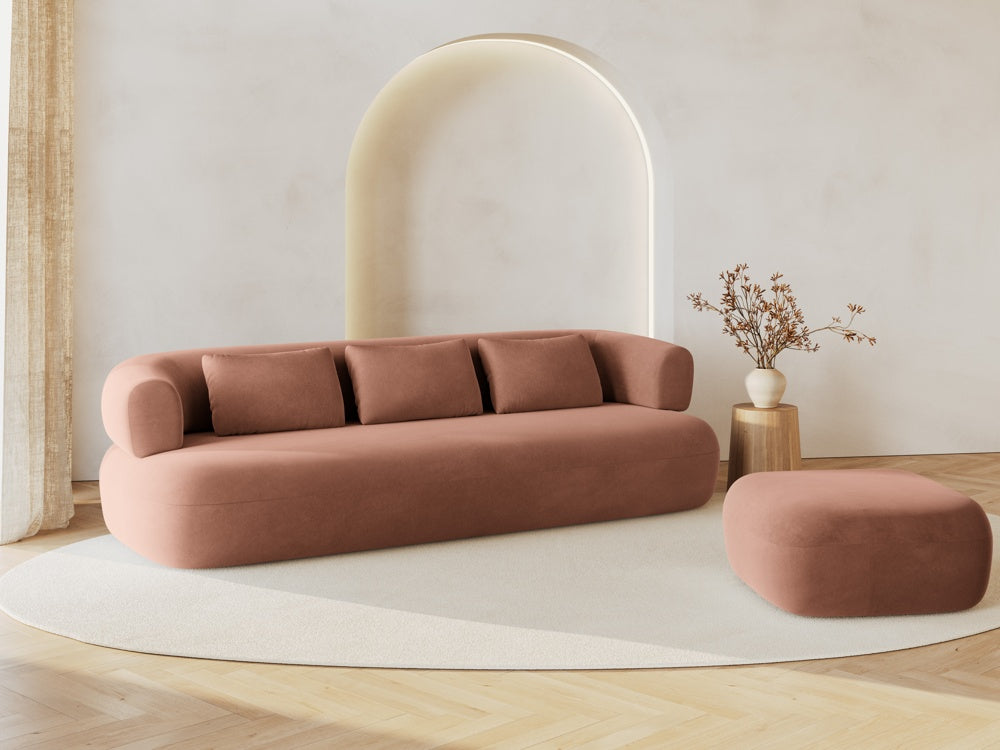 
Designer Ottoman "Estro" - Velvet Terracotta
