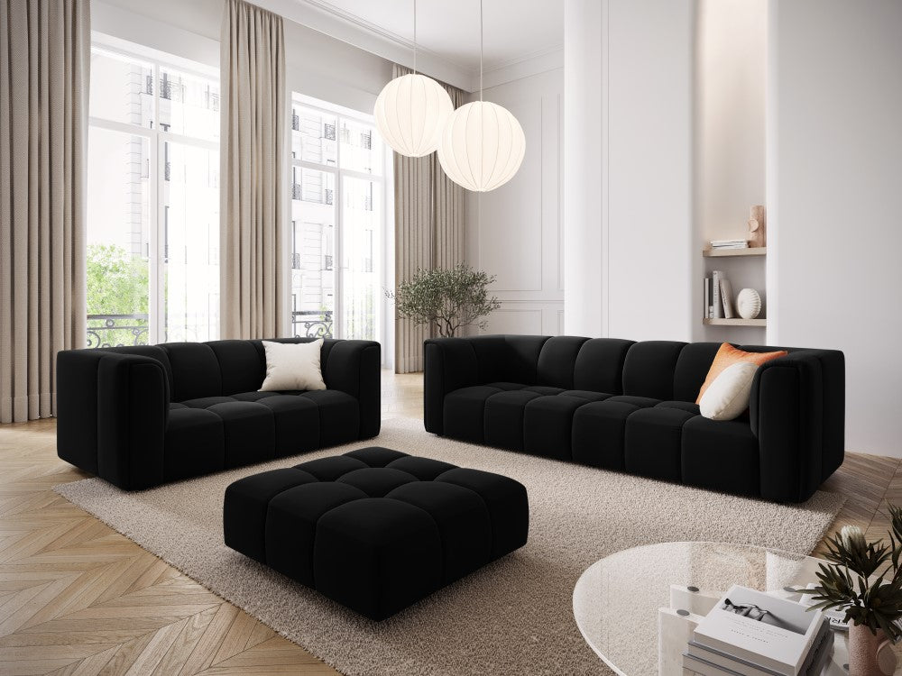 
Design Sitzpouf "Adams" - Samt Schwarz / 96 x 96 cm