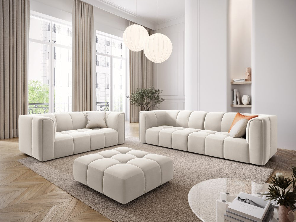 
Design Sitzpouf "Adams" - Samt Light Beige / 96 x 96 cm
