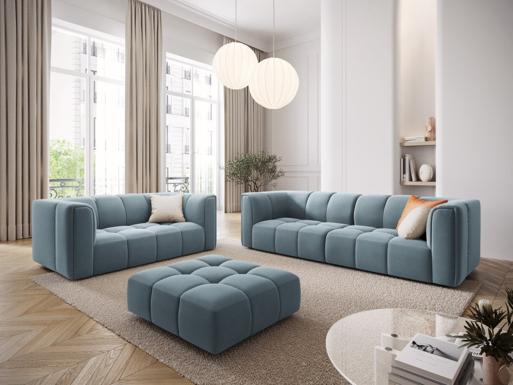 
Design Sitzpouf "Adams" - Samt Hellblau / 96 x 96 cm
