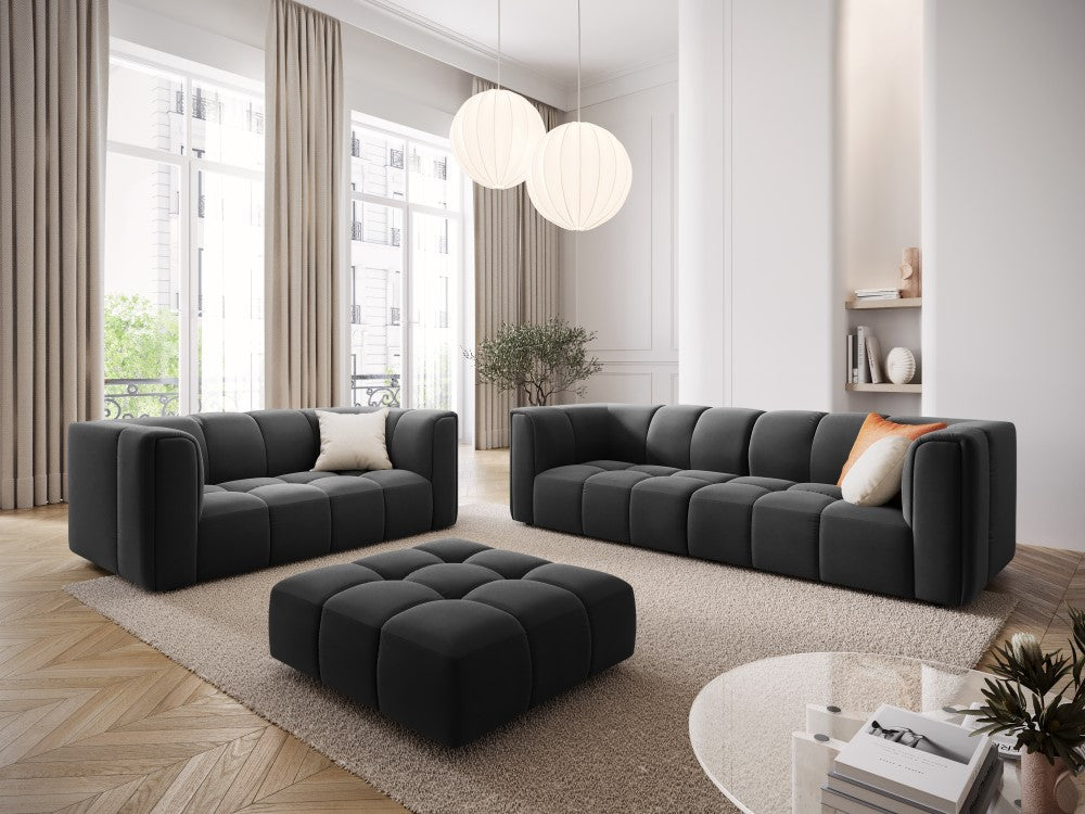 
Design Sitzpouf "Adams" - Samt Grau / 96 x 96 cm