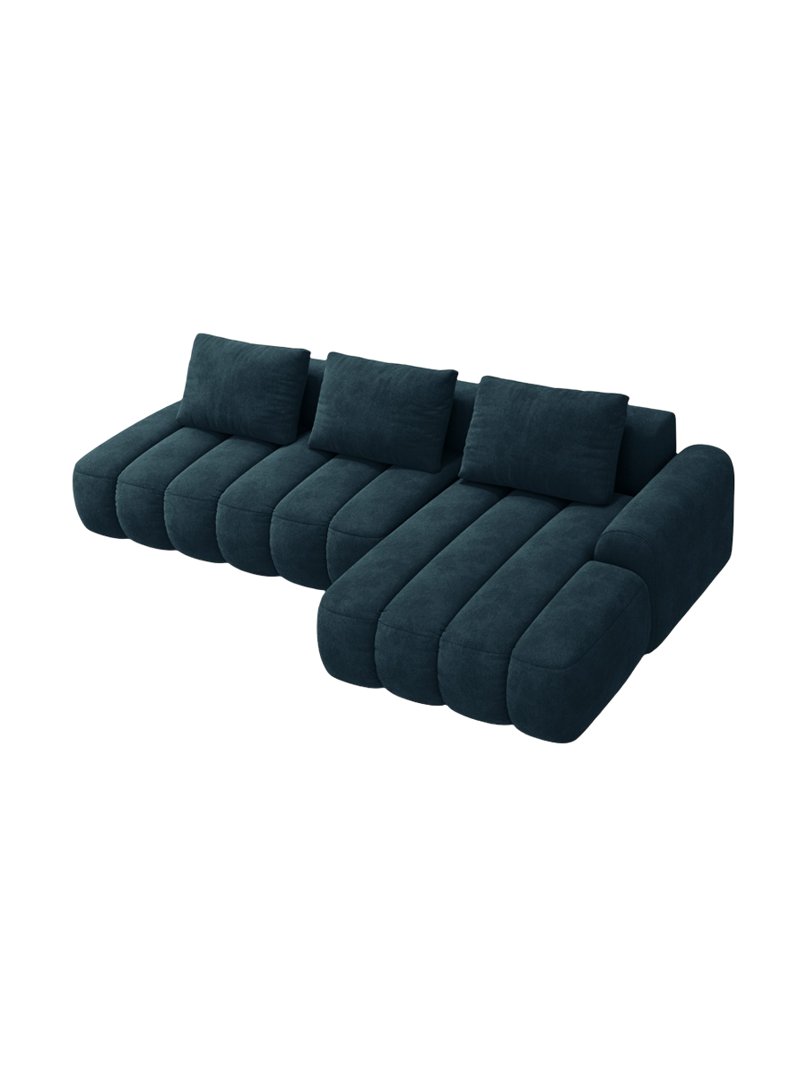 
4-Seater Designer Corner Sofa "Kimi" with Sleeping Function - Velvet dark petrol / Right-hand corner section
