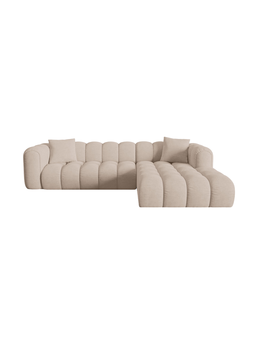 
4-Seater Designer Corner Sofa "Arden" - Structured fabric Cappuccino / Right-hand corner section