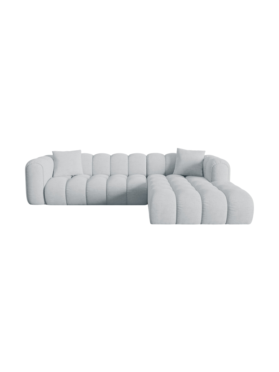
4-Seater Designer Corner Sofa "Arden" - Structural Fabric Light Grey / Right-hand corner section