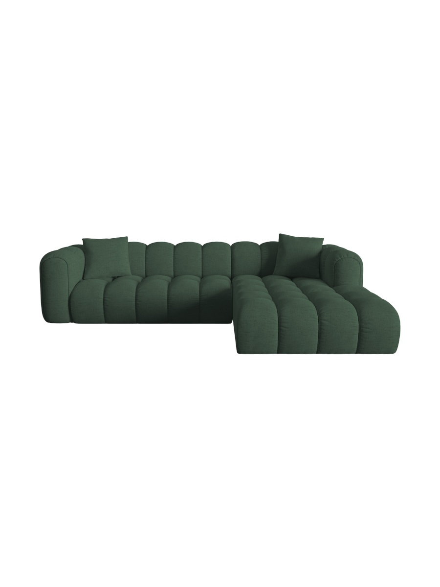 
4-Seater Designer Corner Sofa "Arden" - Textured Fabric Green / Right-hand corner section