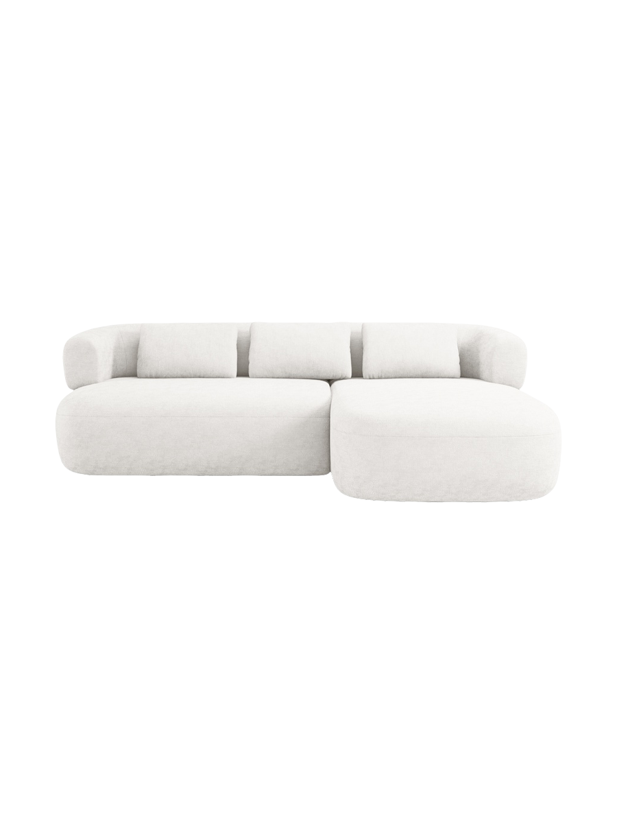 
3/4-seater design corner sofa "Estro" - Chenille Light Beige / Right-hand corner section