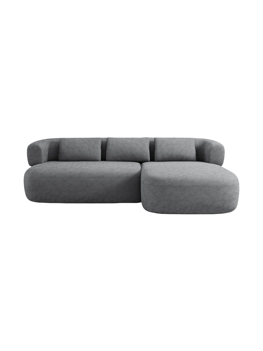 
3/4-seater design corner sofa "Estro" - Chenille Dark Grey / Right-hand corner section