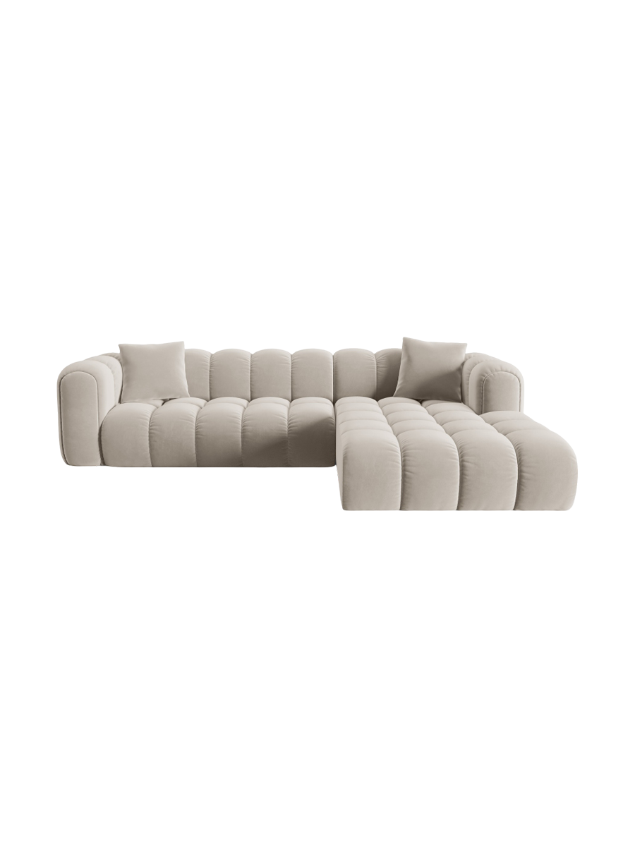 
4-Seater Designer Corner Sofa "Arden" - Velvet Ecru / Right-hand corner section
