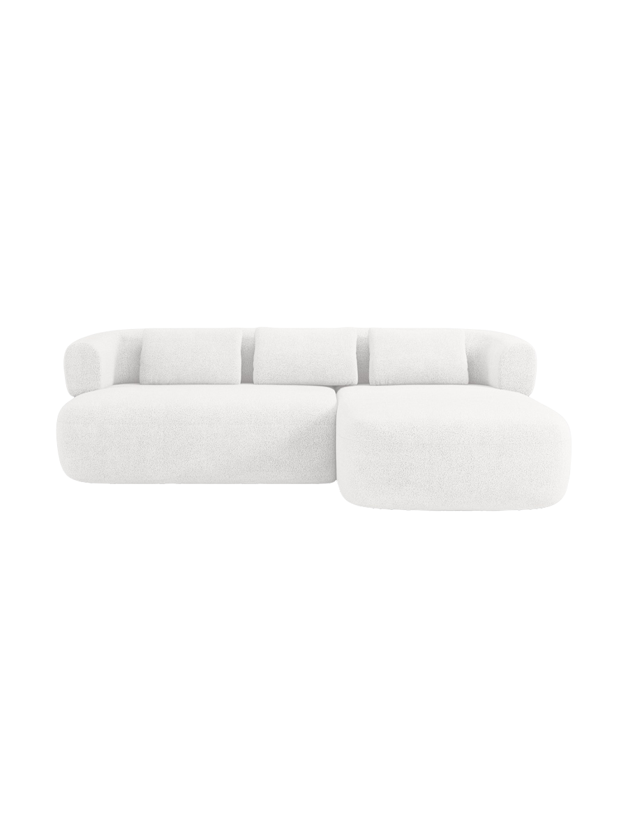 
3/4-seater design corner sofa "Estro" - Bouclé Ivory / Right-hand corner section