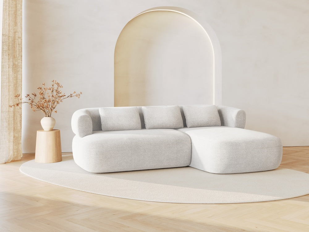 
3/4-seater design corner sofa "Estro" - Bouclé Ivory / Right-hand corner section