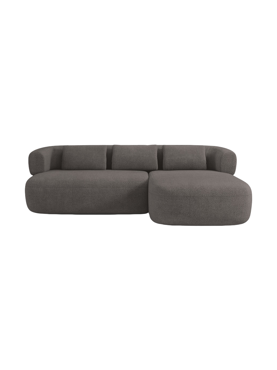 
3/4-seater design corner sofa "Estro" - Bouclé Grey / Right-hand corner section